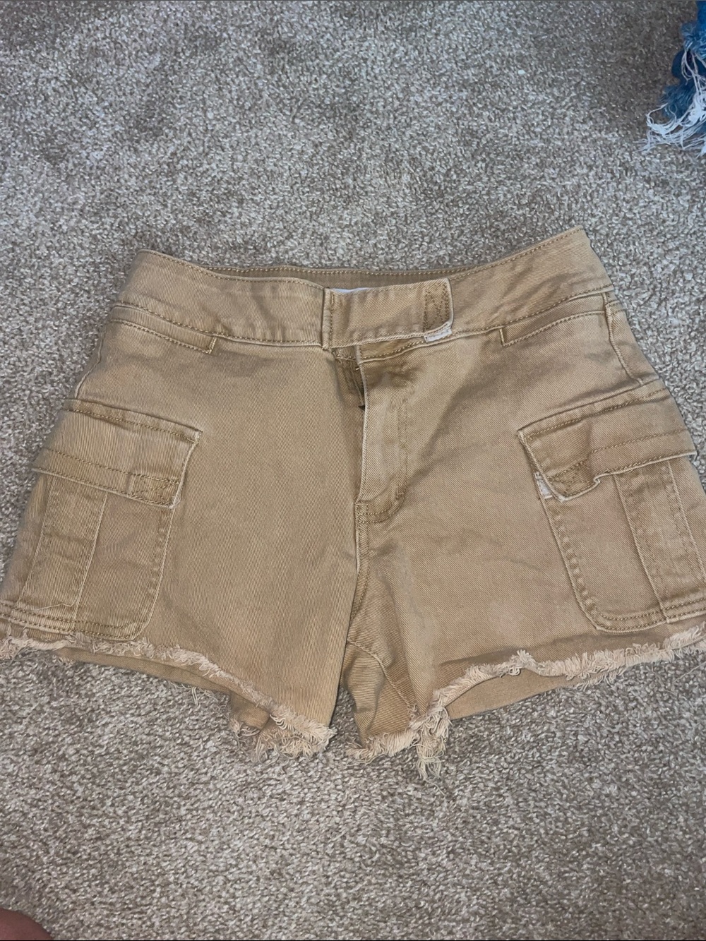 Women’s Tan Cargo Denim Shorts